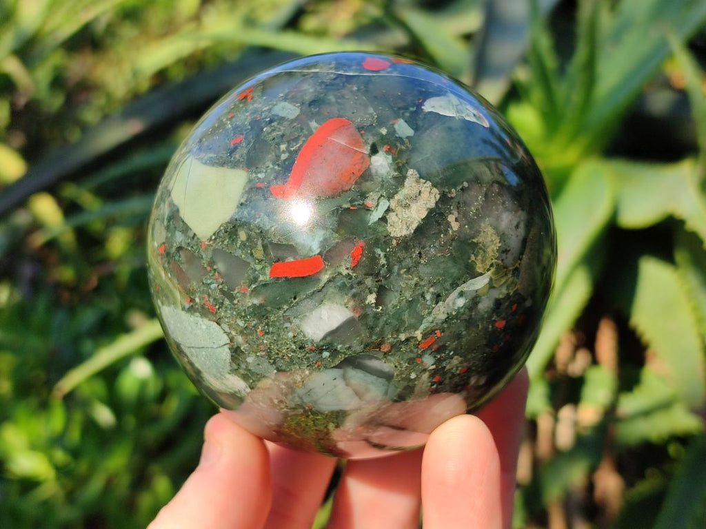 Polished Bloodstone Spheres x 3 From Swaziland - Toprock Gemstones and Minerals 