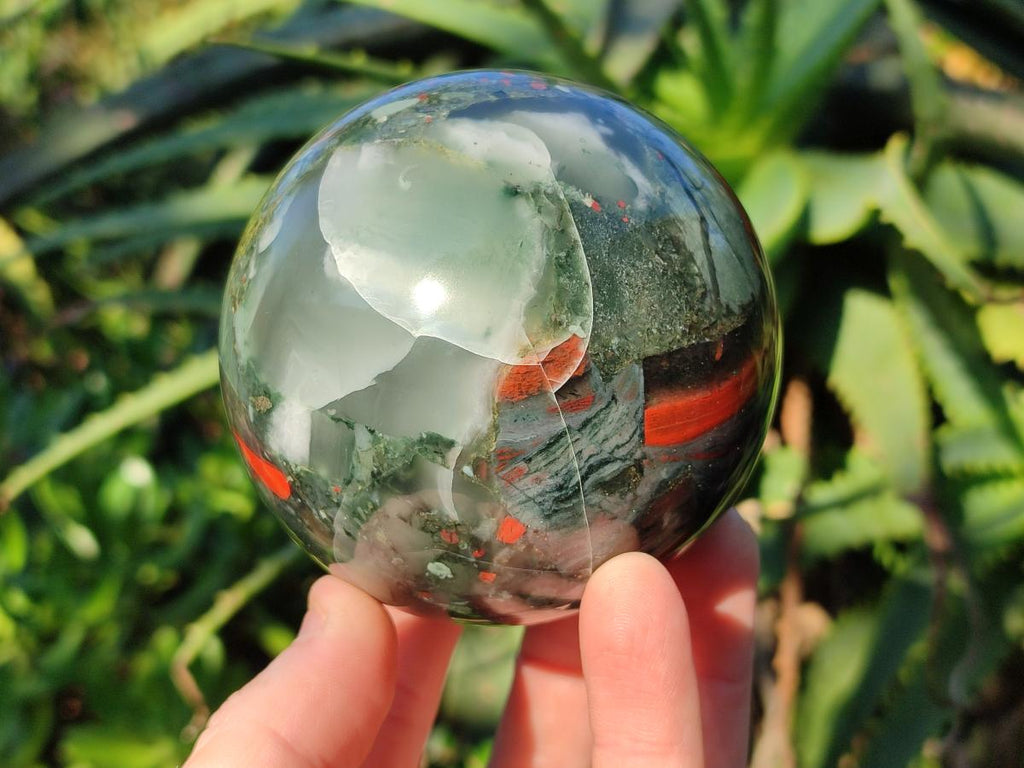 Polished Bloodstone Spheres x 3 From Swaziland - Toprock Gemstones and Minerals 