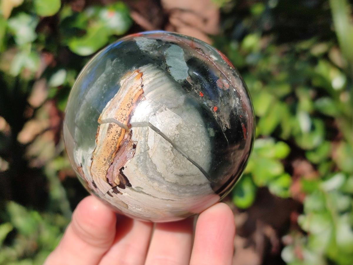 Polished Bloodstone Spheres x 3 From Swaziland - Toprock Gemstones and Minerals 