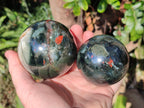 Polished Bloodstone Spheres x 3 From Swaziland - Toprock Gemstones and Minerals 