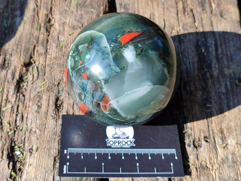 Polished Bloodstone Spheres x 3 From Swaziland - Toprock Gemstones and Minerals 