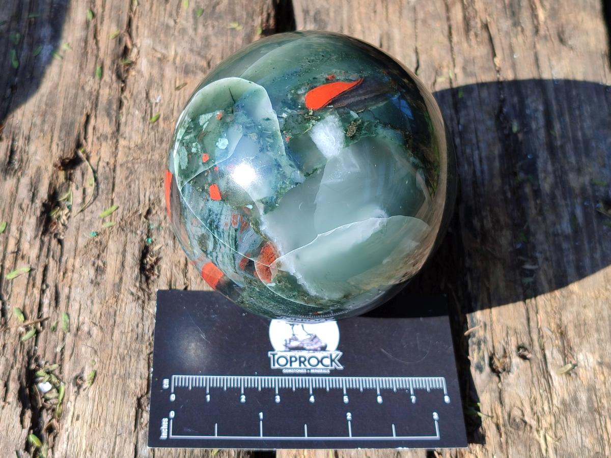 Polished Bloodstone Spheres x 3 From Swaziland - Toprock Gemstones and Minerals 