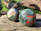 Polished Bloodstone Spheres x 3 From Swaziland - Toprock Gemstones and Minerals 