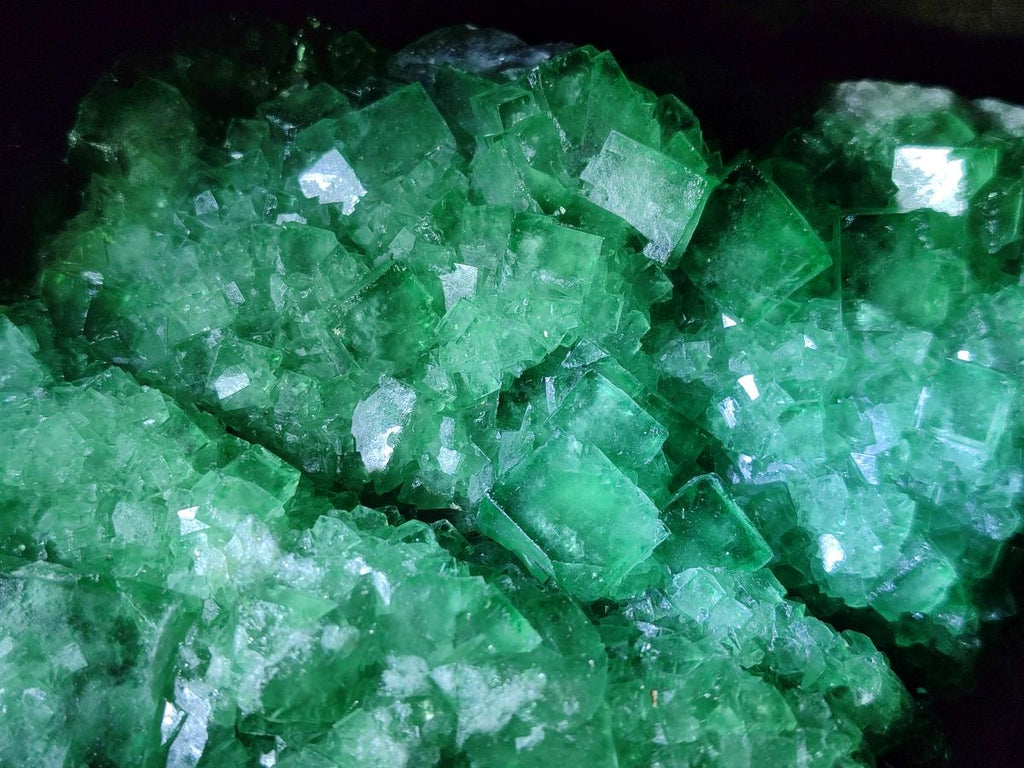 Natural Green Cubic Fluorite Specimens x 2 From Mandrosonoro, Madagascar - Toprock Gemstones and Minerals 