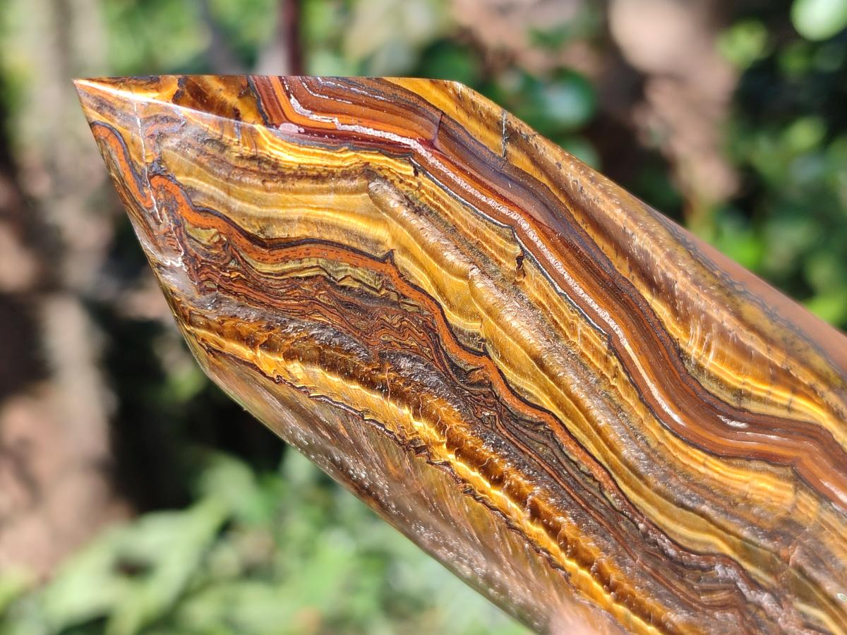 Polished Golden Tigers Eye Display Crystals x 3 From Prieska, South Africa - Toprock Gemstones and Minerals 