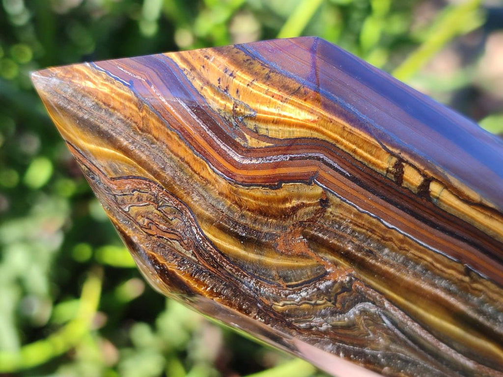 Polished Golden Tigers Eye Display Crystals x 3 From Prieska, South Africa - Toprock Gemstones and Minerals 