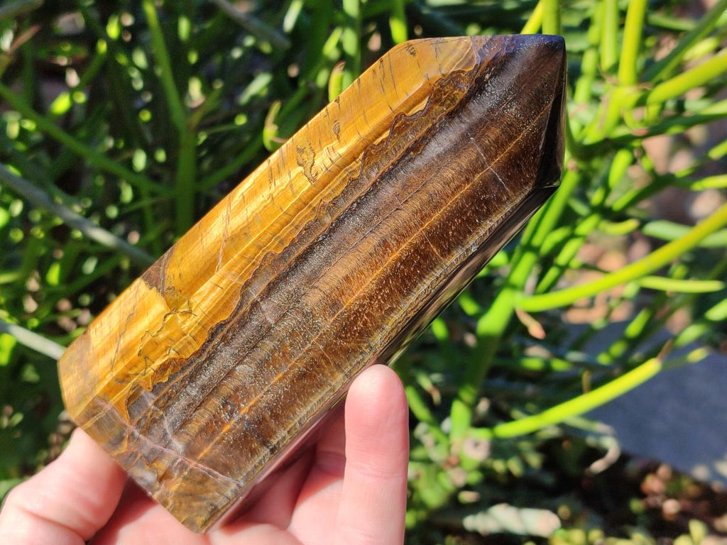 Polished Golden Tigers Eye Display Crystals x 3 From Prieska, South Africa - Toprock Gemstones and Minerals 