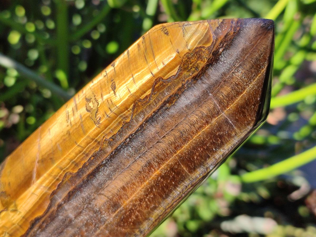 Polished Golden Tigers Eye Display Crystals x 3 From Prieska, South Africa - Toprock Gemstones and Minerals 