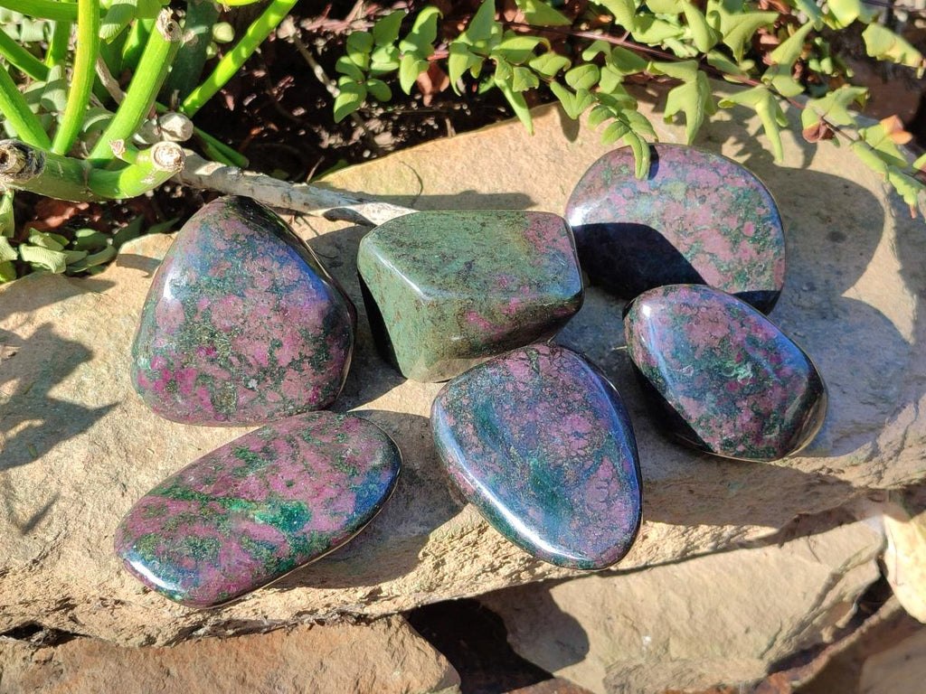 Polished Ruby Corundum In Chrome Verdite Standing Display Pieces x 6 From Mutoko, Zimbabwe - Toprock Gemstones and Minerals 