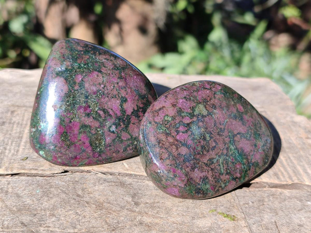 Polished Ruby Corundum In Chrome Verdite Standing Display Pieces x 6 From Mutoko, Zimbabwe - Toprock Gemstones and Minerals 