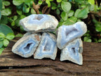 Polished On One Side Blue Lace Agate Geodes x 35 From Nsanje, Malawi - Toprock Gemstones and Minerals 