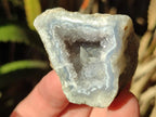 Polished On One Side Blue Lace Agate Geodes x 35 From Nsanje, Malawi - Toprock Gemstones and Minerals 