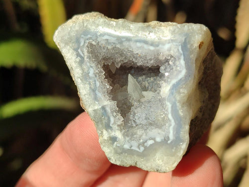 Polished On One Side Blue Lace Agate Geodes x 35 From Nsanje, Malawi - Toprock Gemstones and Minerals 