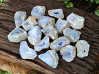Polished On One Side Blue Lace Agate Geodes x 35 From Nsanje, Malawi - Toprock Gemstones and Minerals 