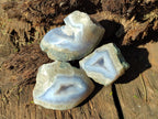 Polished On One Side Blue Lace Agate Geodes x 35 From Nsanje, Malawi - Toprock Gemstones and Minerals 