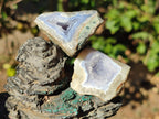 Polished On One Side Blue Lace Agate Geodes x 35 From Nsanje, Malawi - Toprock Gemstones and Minerals 