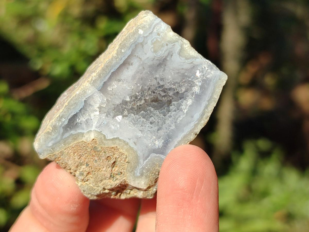 Polished On One Side Blue Lace Agate Geodes x 35 From Nsanje, Malawi - Toprock Gemstones and Minerals 