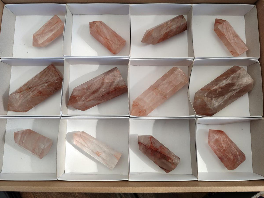 Polished Golden Hematoid Quartz Display Crystals x 12 From Madagascar - Toprock Gemstones and Minerals 
