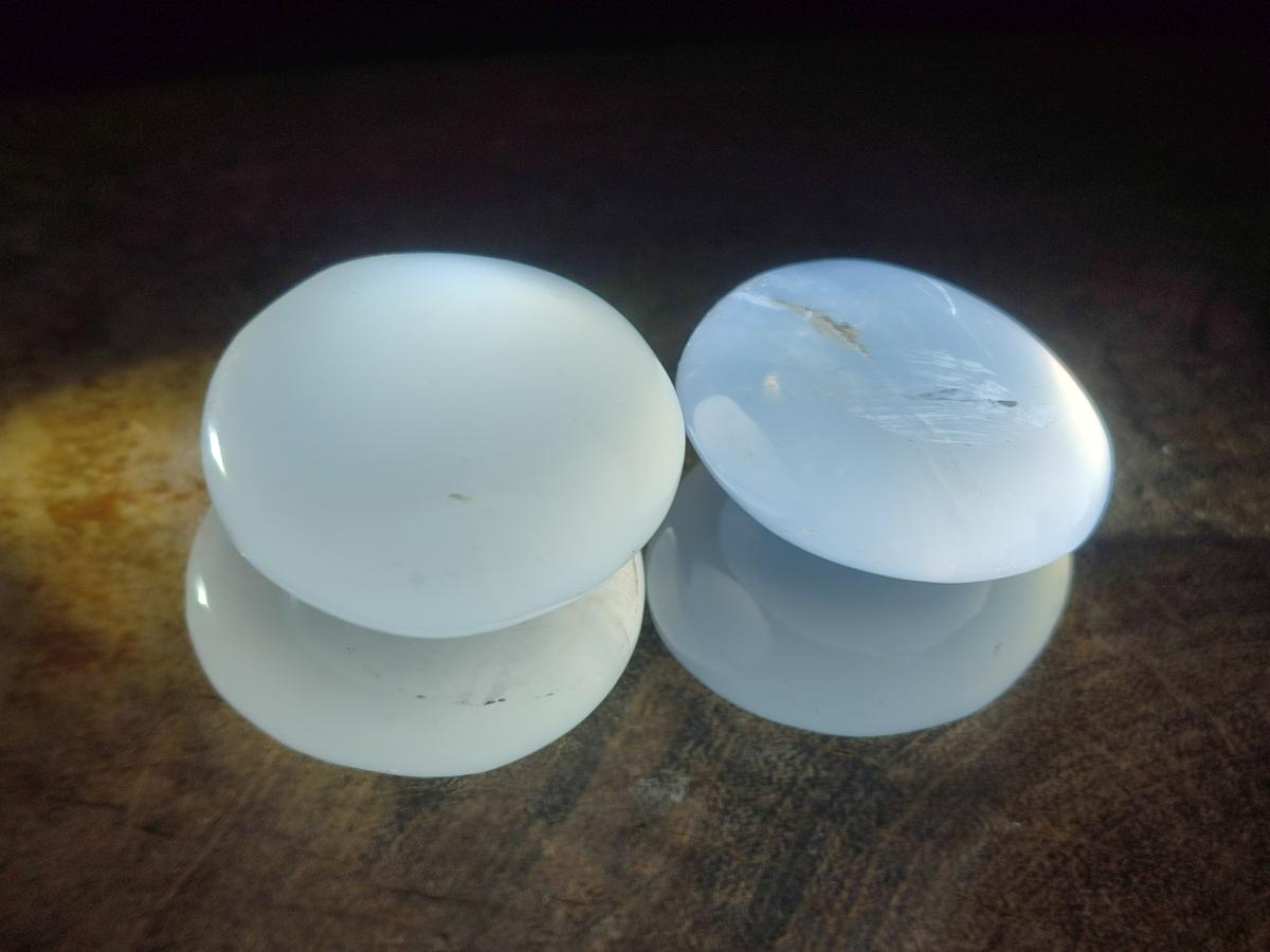Polished Girasol Pearl Quartz Palm Stones x 24 From Ambatondrazaka, Madagascar - Toprock Gemstones and Minerals 