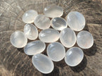 Polished Girasol Pearl Quartz Palm Stones x 24 From Ambatondrazaka, Madagascar - Toprock Gemstones and Minerals 