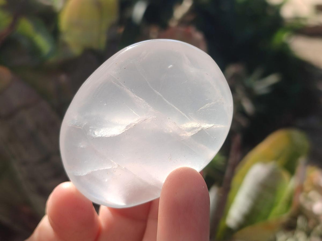 Polished Girasol Pearl Quartz Palm Stones x 24 From Ambatondrazaka, Madagascar - Toprock Gemstones and Minerals 