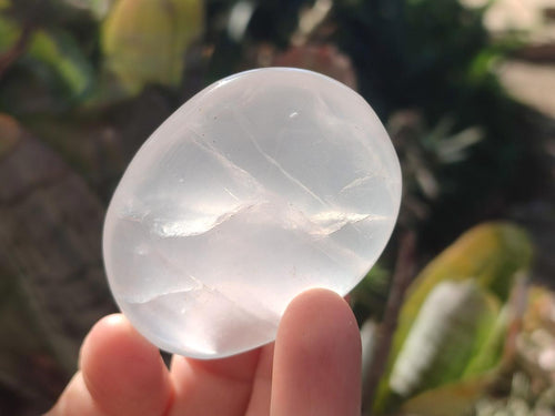 Polished Girasol Pearl Quartz Palm Stones x 24 From Ambatondrazaka, Madagascar - Toprock Gemstones and Minerals 
