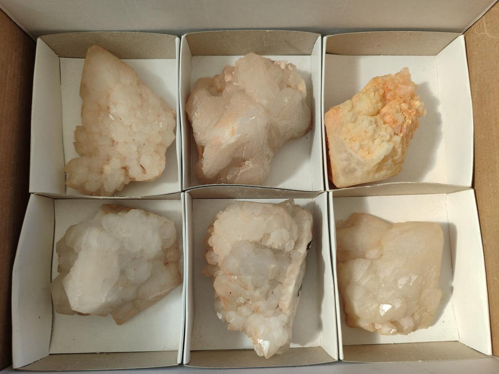 Natural Cascading "Anananas" Candle Quartz Clusters x 6 From Antsirabe, Madagascar - Toprock Gemstones and Minerals 