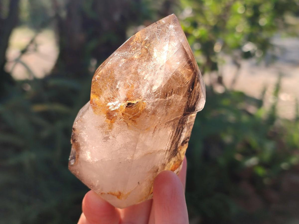 Polished Smokey Window Amethyst Crystals x 6 From Akansobe, Madagascar - Toprock Gemstones and Minerals 