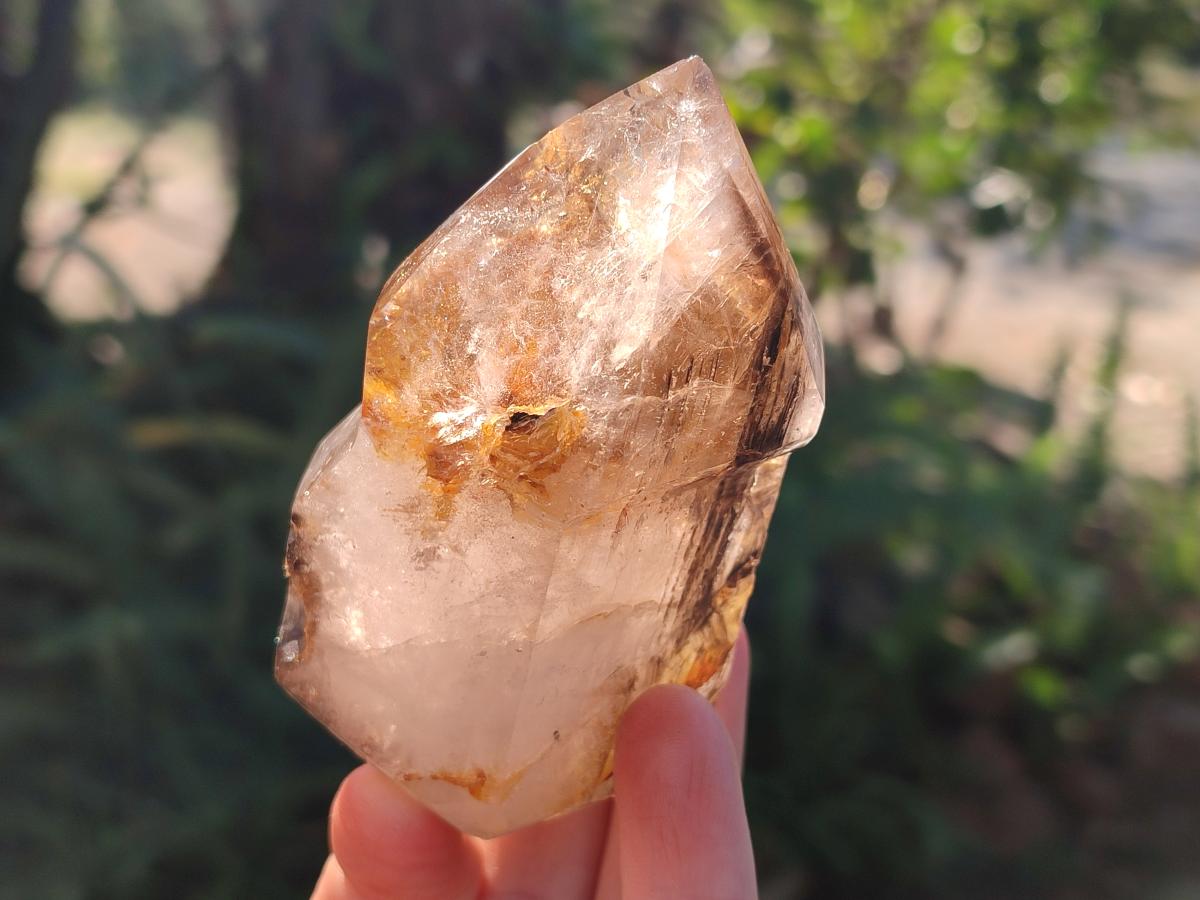 Polished Smokey Window Amethyst Crystals x 6 From Akansobe, Madagascar - Toprock Gemstones and Minerals 