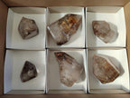 Polished Smokey Window Amethyst Crystals x 6 From Akansobe, Madagascar - Toprock Gemstones and Minerals 