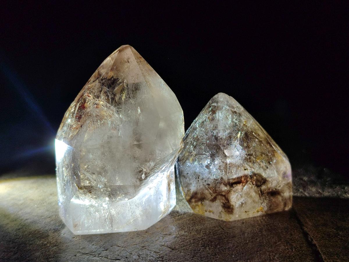 Polished Smokey Window Amethyst Crystals x 6 From Akansobe, Madagascar - Toprock Gemstones and Minerals 