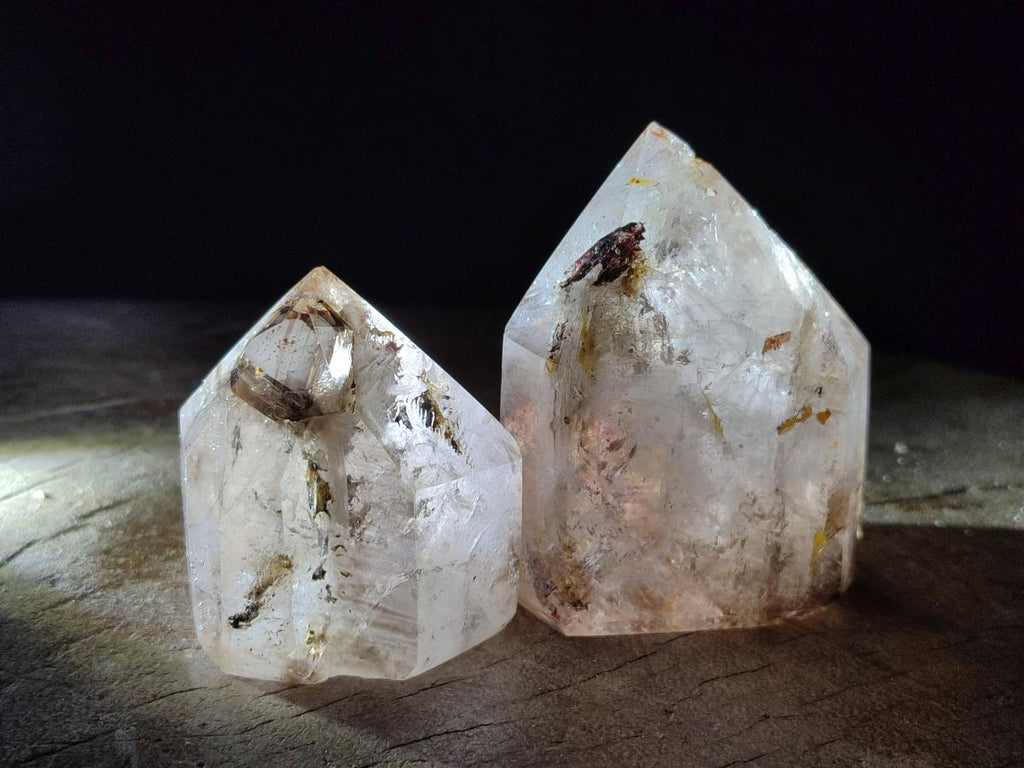 Polished Smokey Window Amethyst Crystals x 6 From Akansobe, Madagascar - Toprock Gemstones and Minerals 