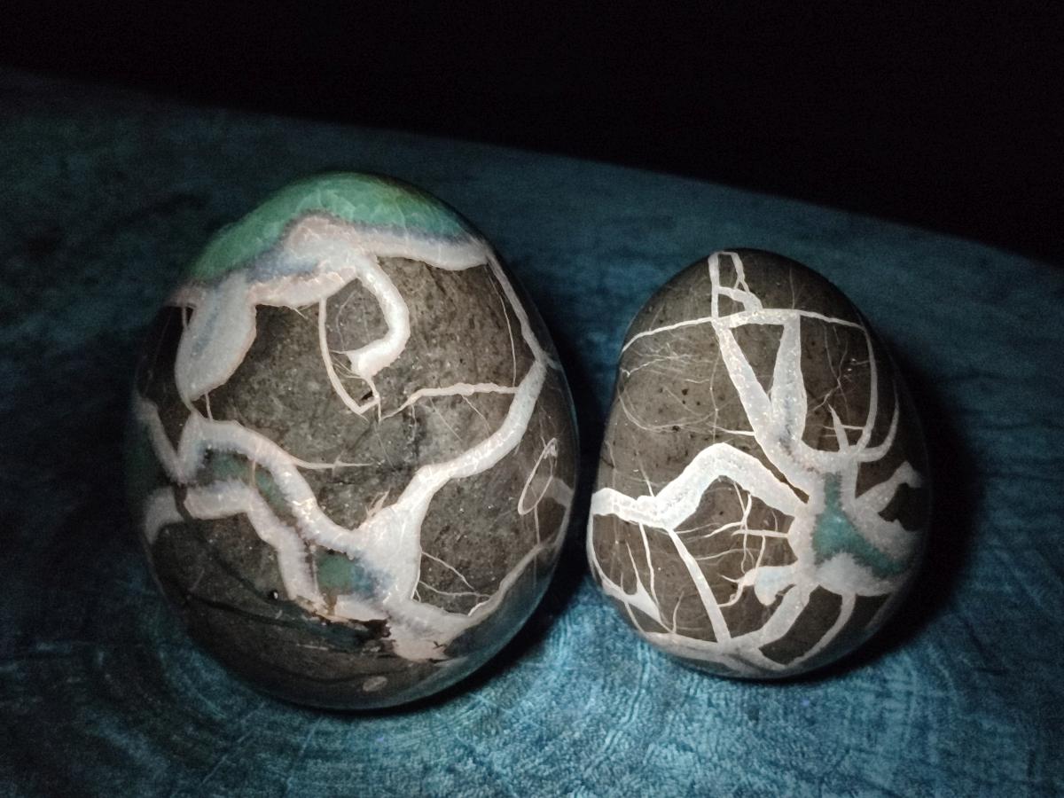 Polished Septerye Eggs x 2 From Mahajanga, Madagascar - Toprock Gemstones and Minerals 