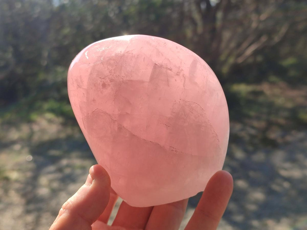 Polished Rose Quartz Standing Display Pieces x 3 From Zimbabwe - Toprock Gemstones and Minerals 