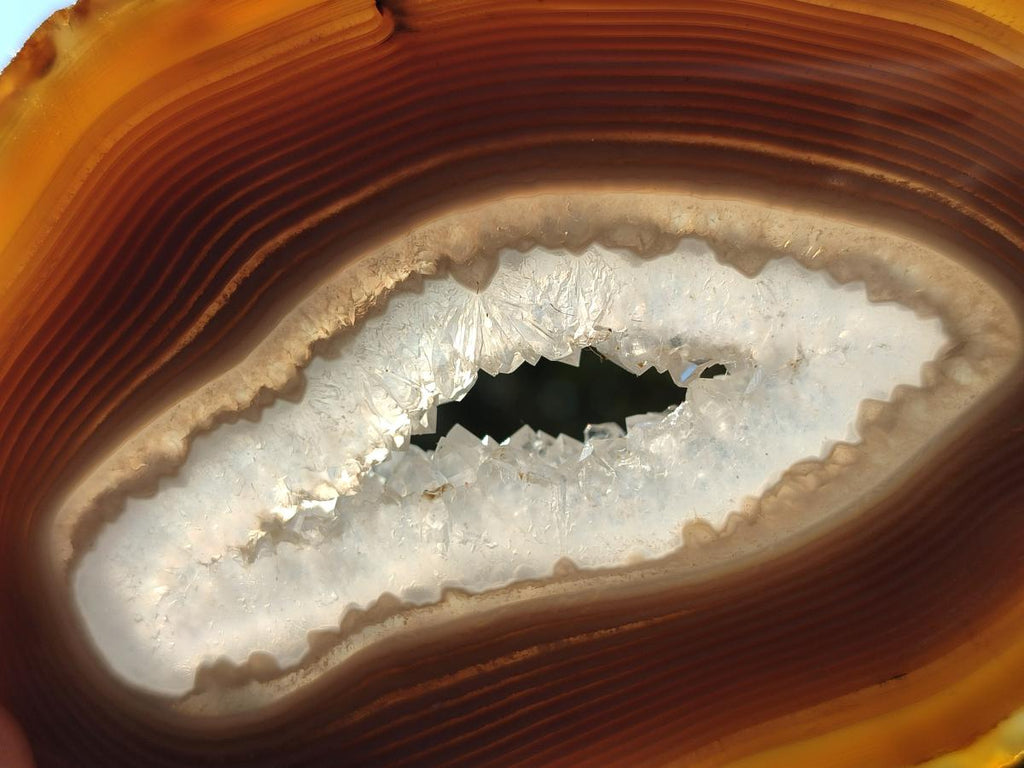 Polished Banded Agate Slices with Natural Edging x 12 From Madagascar - Toprock Gemstones and Minerals 