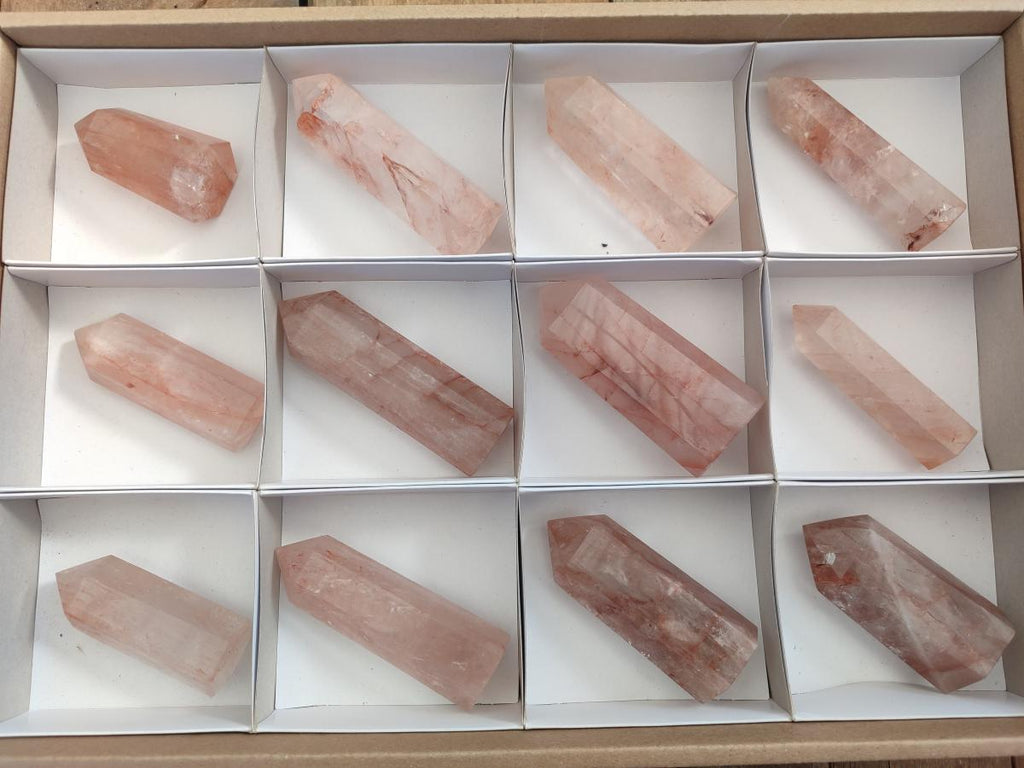 Polished Red Hematoid Quartz Display Crystals x 12 From Madagascar - Toprock Gemstones and Minerals 