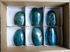 Polished Blue Apatite Standing Display Pieces x 6 From Betroka, Madagascar - Toprock Gemstones and Minerals 