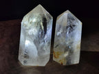 Polished Large Clear Quartz Display Crystals with Limonite Veils x 2 From Madagascar - Toprock Gemstones and Minerals 