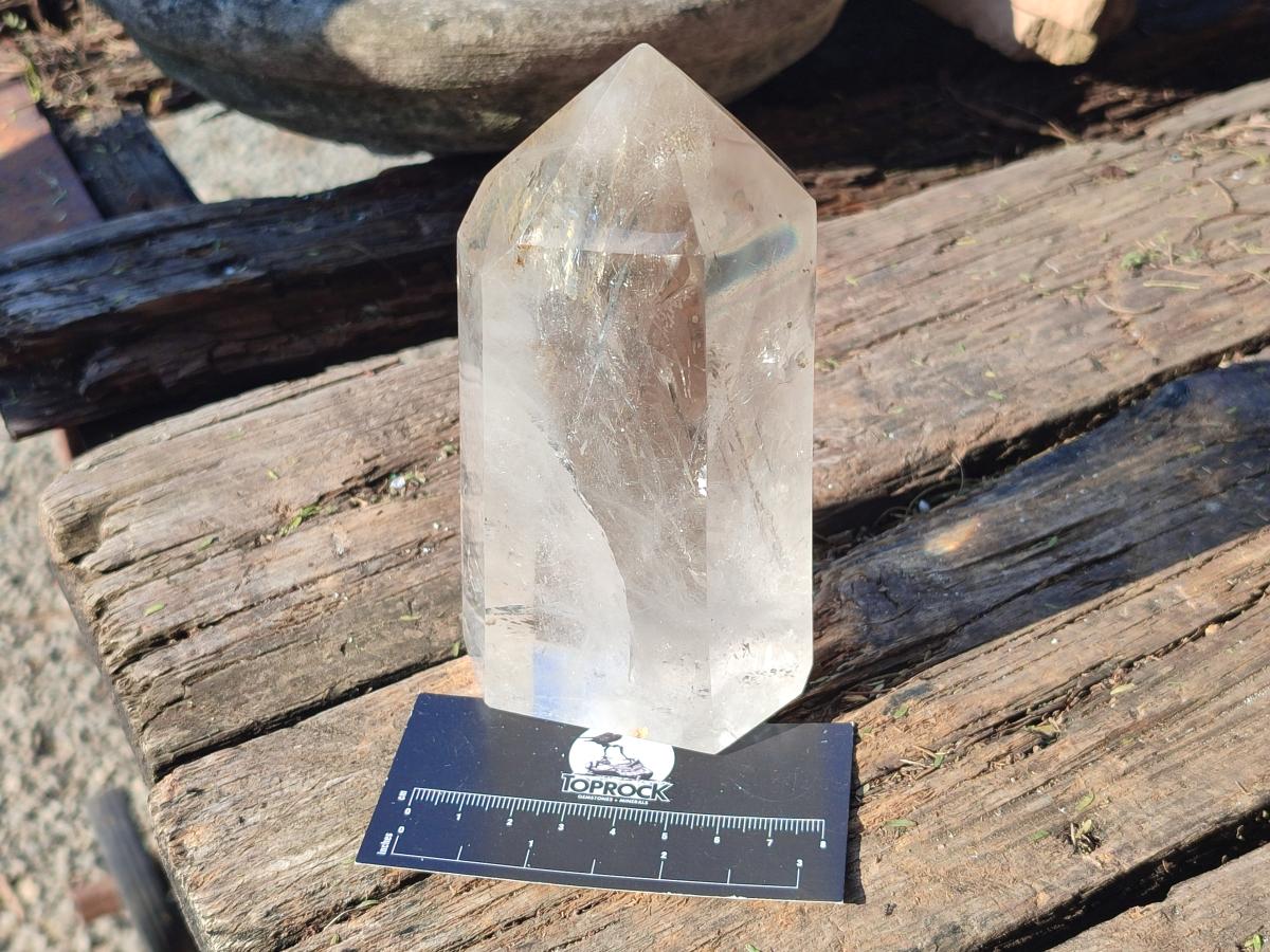 Polished Large Clear Quartz Display Crystals with Limonite Veils x 2 From Madagascar - Toprock Gemstones and Minerals 