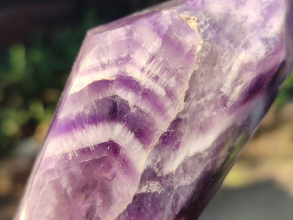 Polished Chevron Amethyst Witches Hat Crystals x 4 From Zambia - Toprock Gemstones and Minerals 