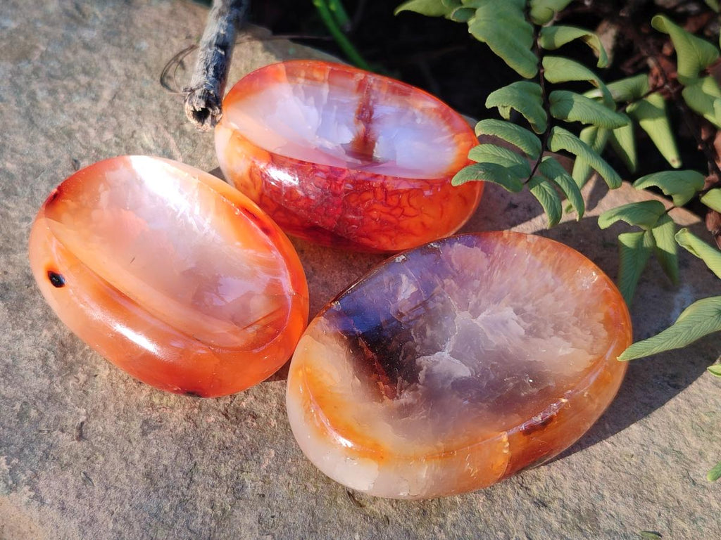 Polished Carnelian Agate Gemstone Bowls x 12 From Madagascar - Toprock Gemstones and Minerals 