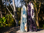 Polished Watermelon Fluorite Display Crystals x 3 From Uis, Namibia - Toprock Gemstones and Minerals 