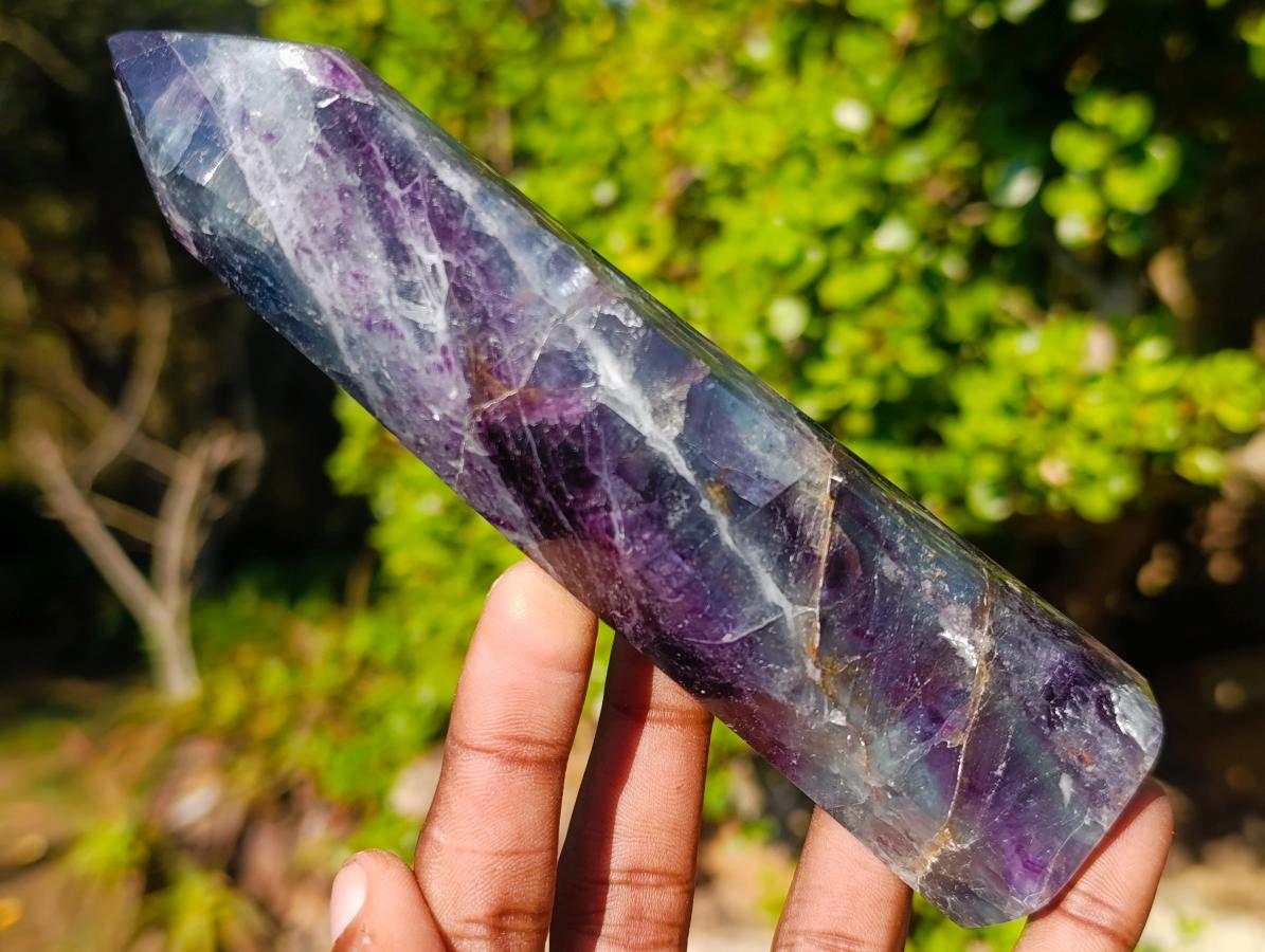 Polished Watermelon Fluorite Display Crystals x 3 From Uis, Namibia - Toprock Gemstones and Minerals 