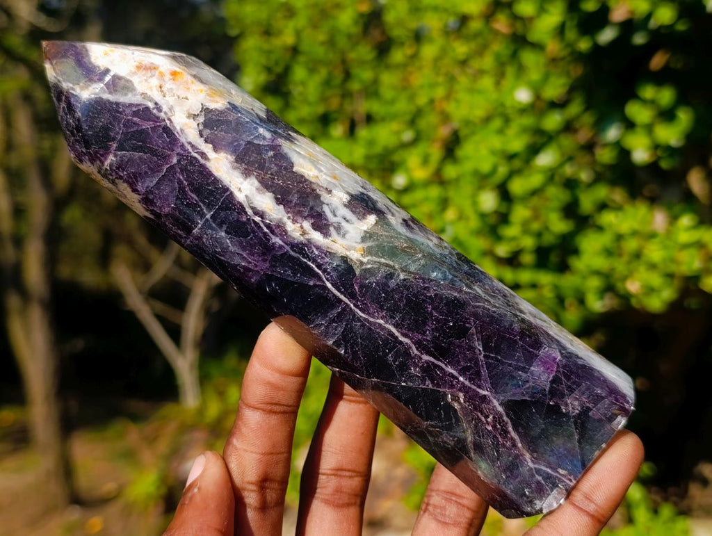 Polished Watermelon Fluorite Display Crystals x 3 From Uis, Namibia - Toprock Gemstones and Minerals 
