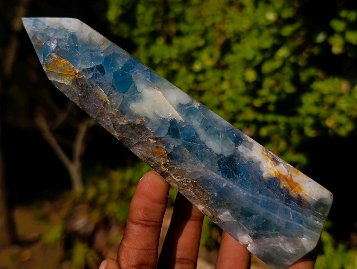 Polished Watermelon Fluorite Display Crystals x 3 From Uis, Namibia - Toprock Gemstones and Minerals 