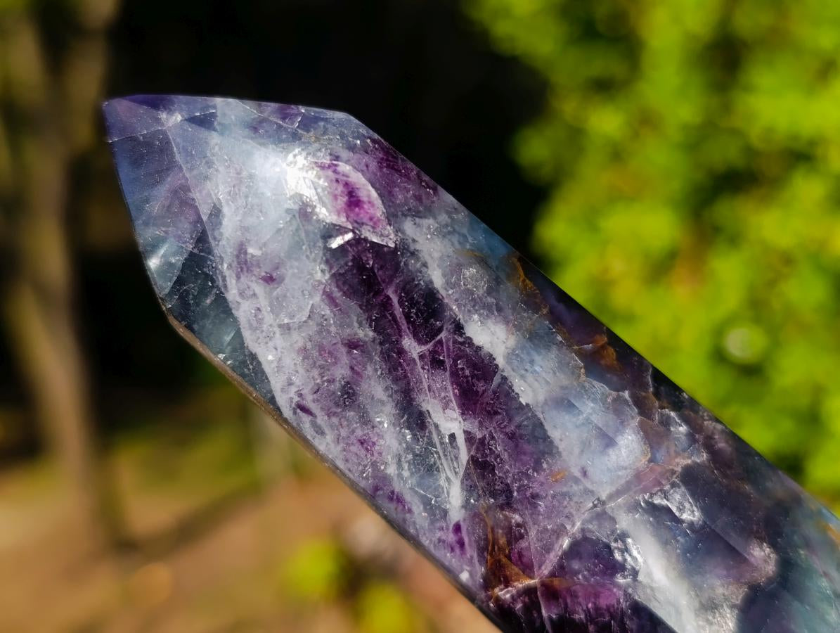 Polished Watermelon Fluorite Display Crystals x 3 From Uis, Namibia - Toprock Gemstones and Minerals 