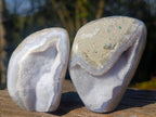 Polished Blue Lace Agate Standing Display Pieces and Free Forms x 6 From Nsanje, Malawi - Toprock Gemstones and Minerals 