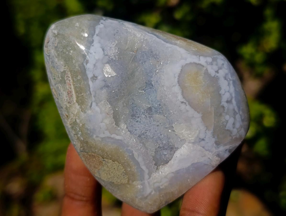 Polished Blue Lace Agate Standing Display Pieces and Free Forms x 6 From Nsanje, Malawi - Toprock Gemstones and Minerals 
