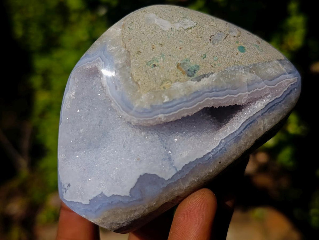 Polished Blue Lace Agate Standing Display Pieces and Free Forms x 6 From Nsanje, Malawi - Toprock Gemstones and Minerals 