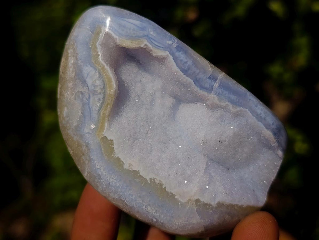 Polished Blue Lace Agate Standing Display Pieces and Free Forms x 6 From Nsanje, Malawi - Toprock Gemstones and Minerals 